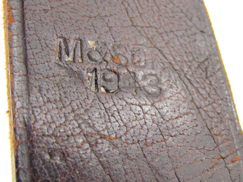 British WWII Leather Belt Maker Marked 1943