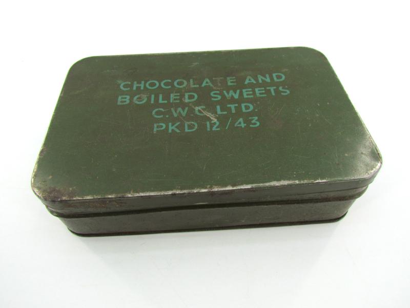 British WWII 'Chocolate and Boiled Sweets' Ration Tin ( Large version )