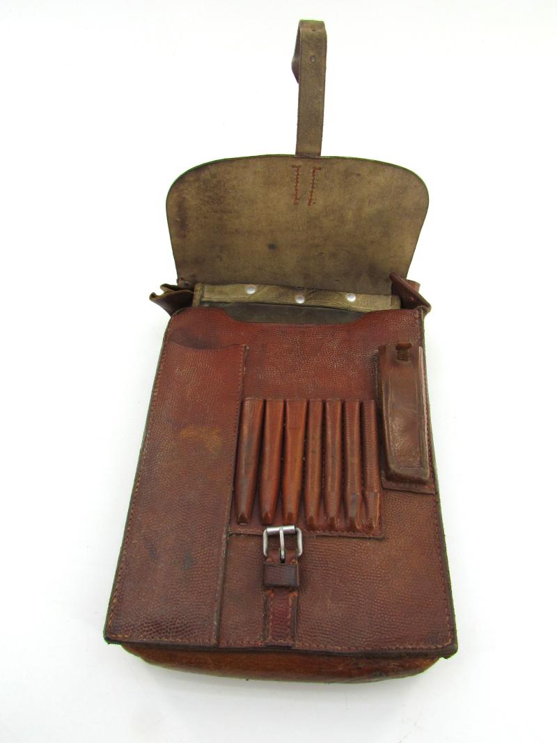German Brown Leather Map Case with insert