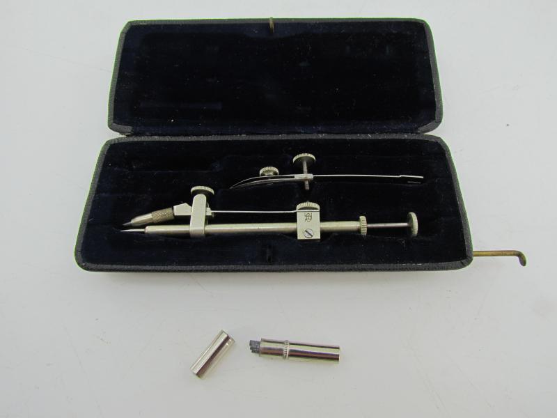 German WWII Era Map Cased Compass Set