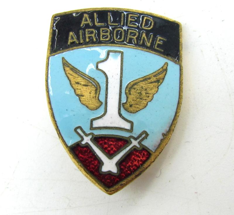WWII US 1st Allied Airborne Crest Insignia Pinback