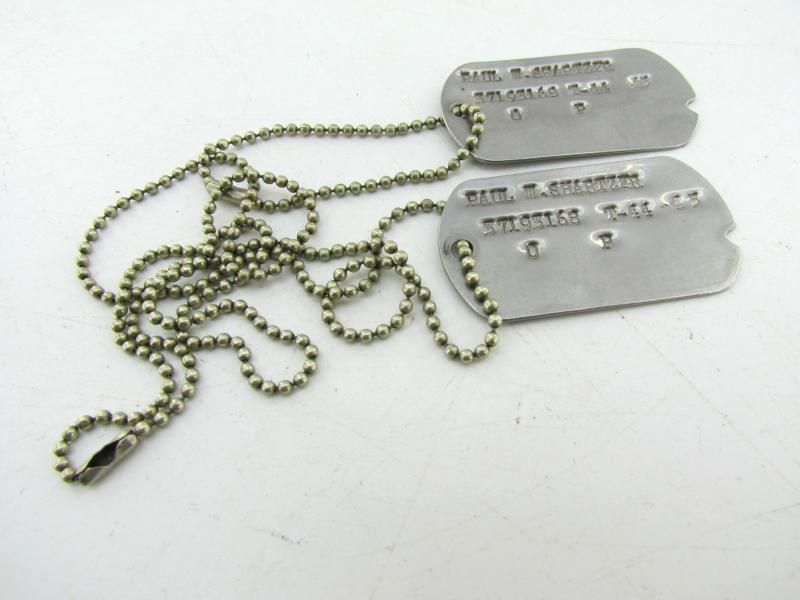 US WII Dog-Tags 'Paul.W.Schartzer' (1944 )