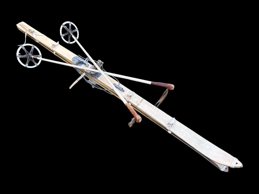 US WWII 10th Mountain Division Skis and Poles