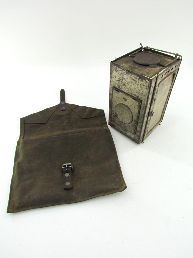 German WWI Folding Lantern in Pouch