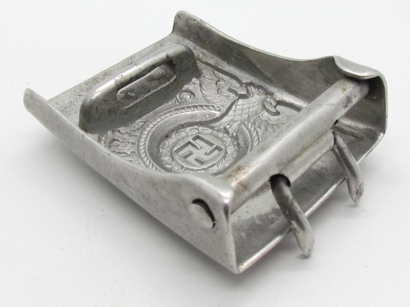 Waffen-SS Aluminum Belt Buckle - RZM 155/39 SS