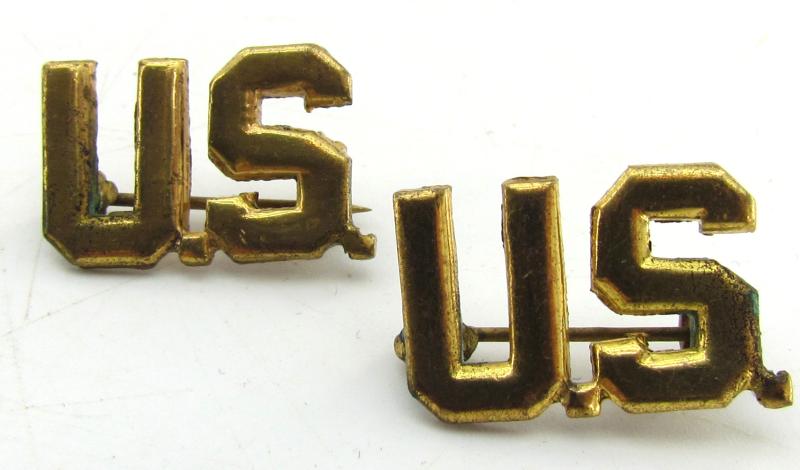 2x US Collar Pin U.S