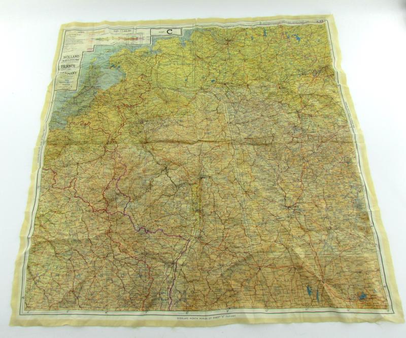 British/US WWII Silk Escape Map