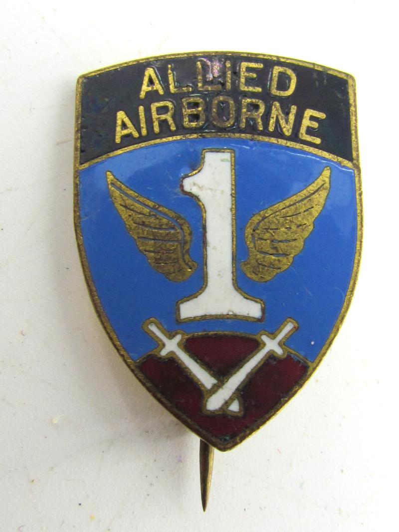 WWII US 1st Allied Airborne Crest Insignia Pinback