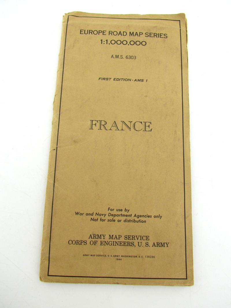 US WWII Roadmap of France 1944