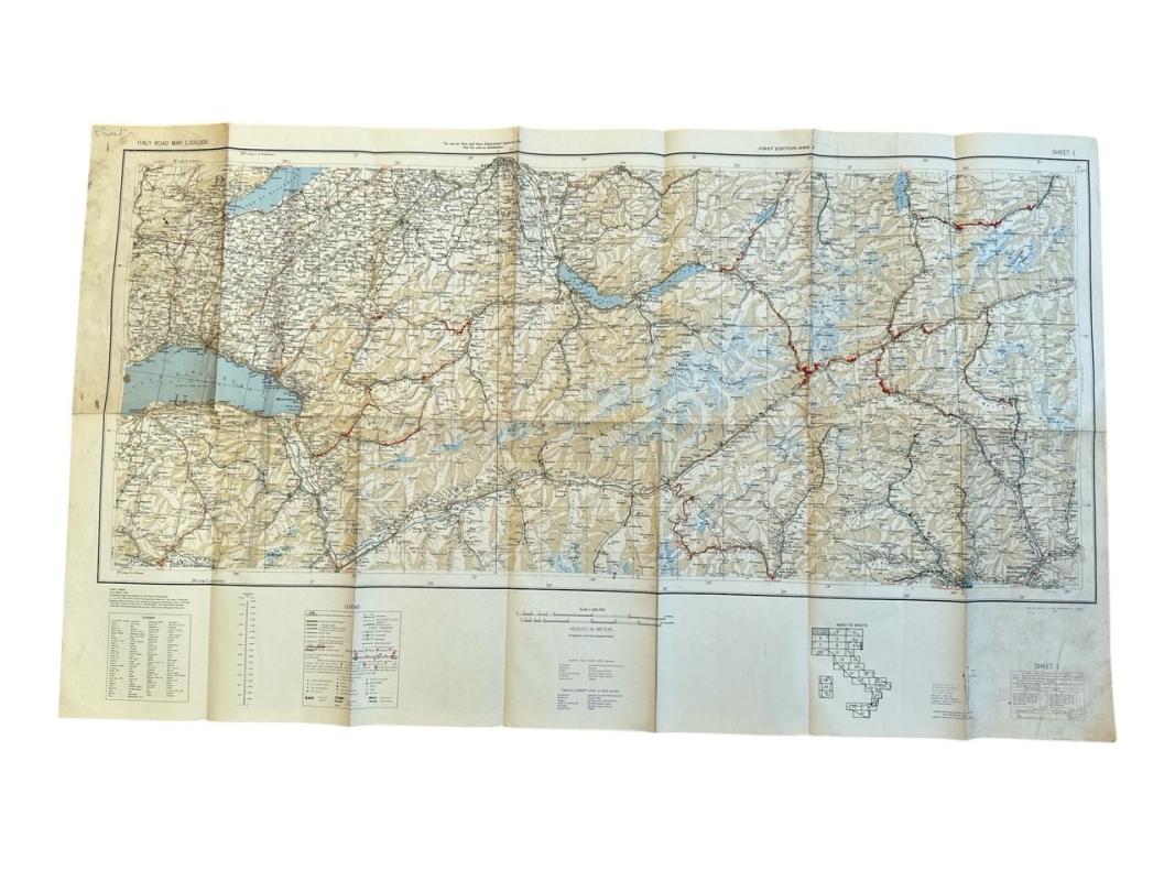 US WWII Road Map for the Italian Campaign  ( Sheet nr 1 )