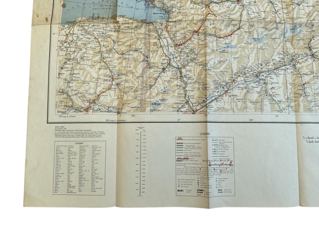 US WWII Road Map for the Italian Campaign ( Sheet nr 1 )
