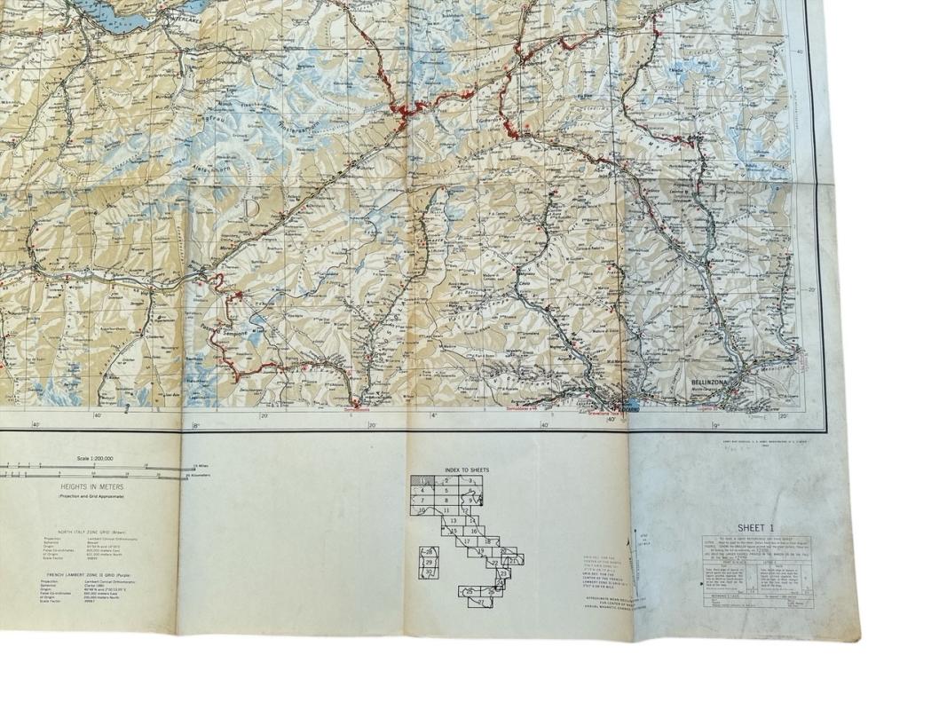 US WWII Road Map for the Italian Campaign ( Sheet nr 1 )