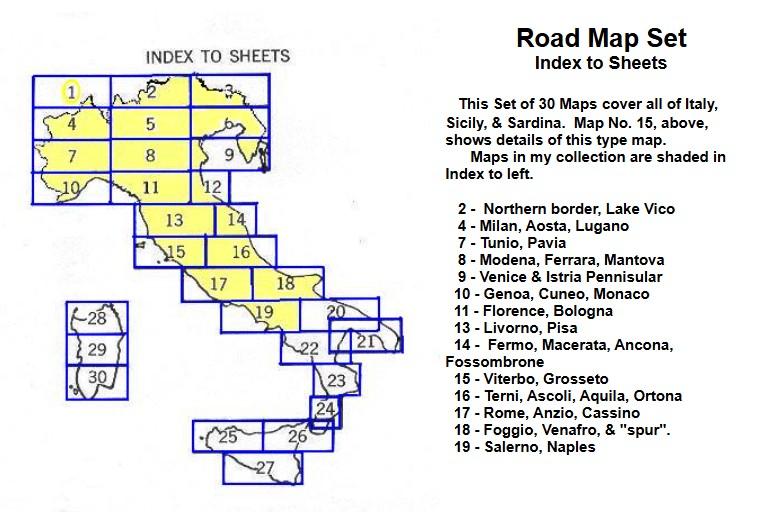 US WWII Road Map for the Italian Campaign ( Sheet nr 1 )
