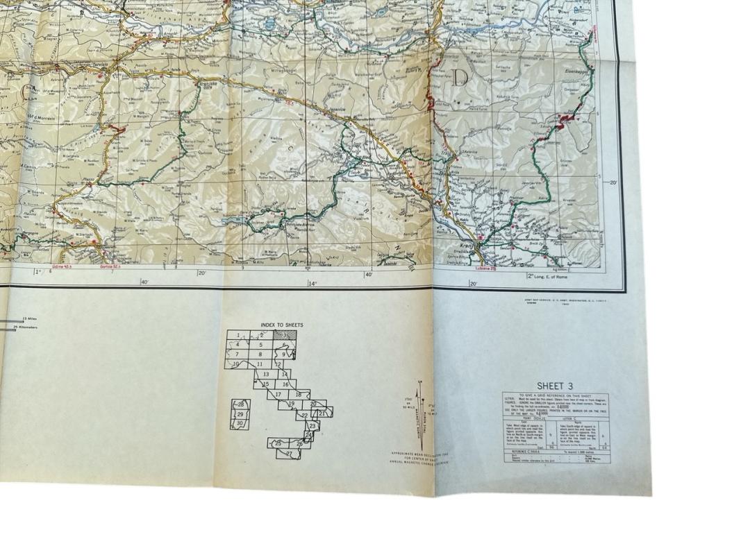 US WWII Road Map for the Italian Campaign ( Sheet nr 3 )