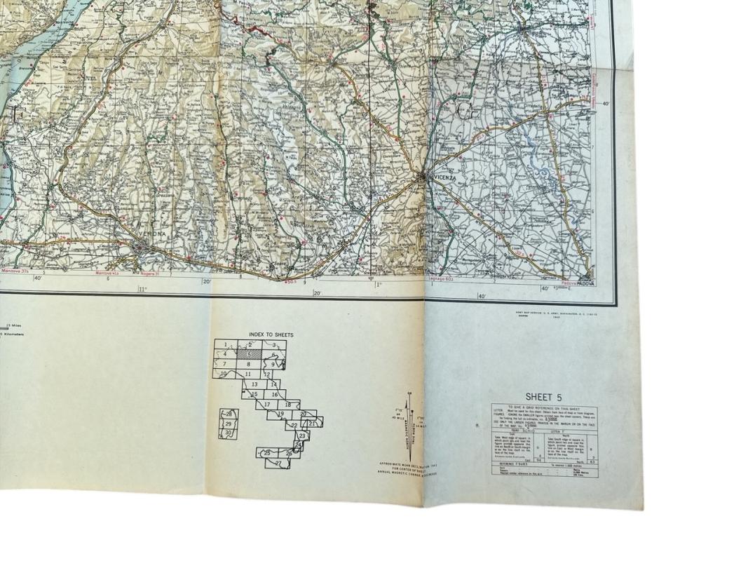 US WWII Road Map for the Italian Campaign ( Sheet nr 5 )