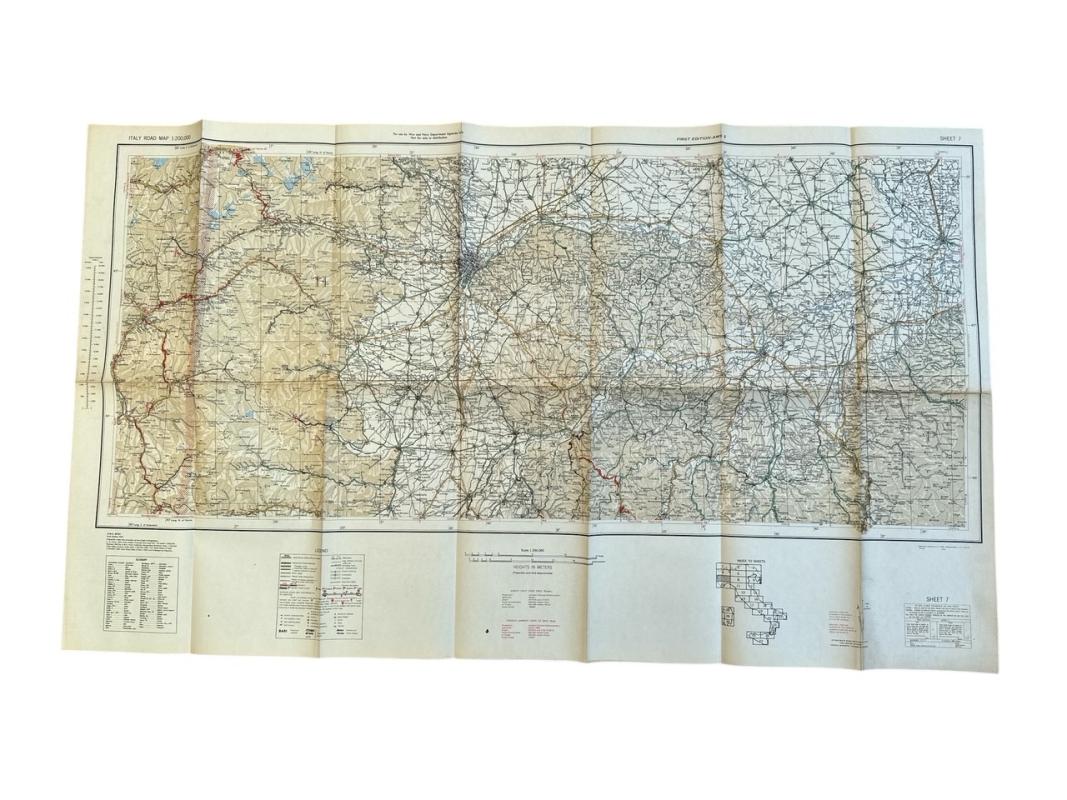 US WWII Road Map for the Italian Campaign ( Sheet nr 7 )