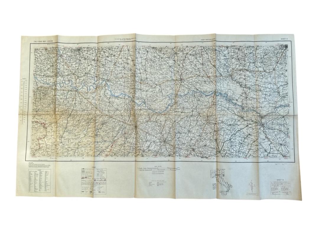 US WWII Road Map for the Italian Campaign ( Sheet nr 8 )