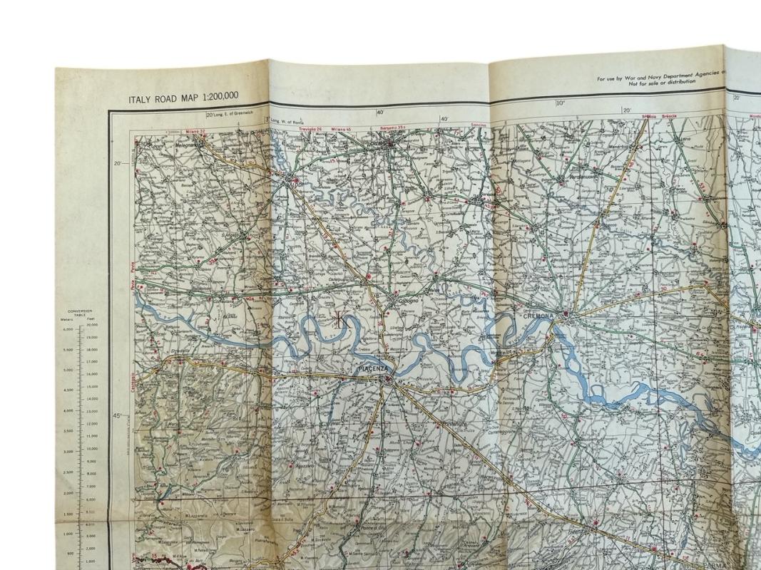 US WWII Road Map for the Italian Campaign ( Sheet nr 8 )