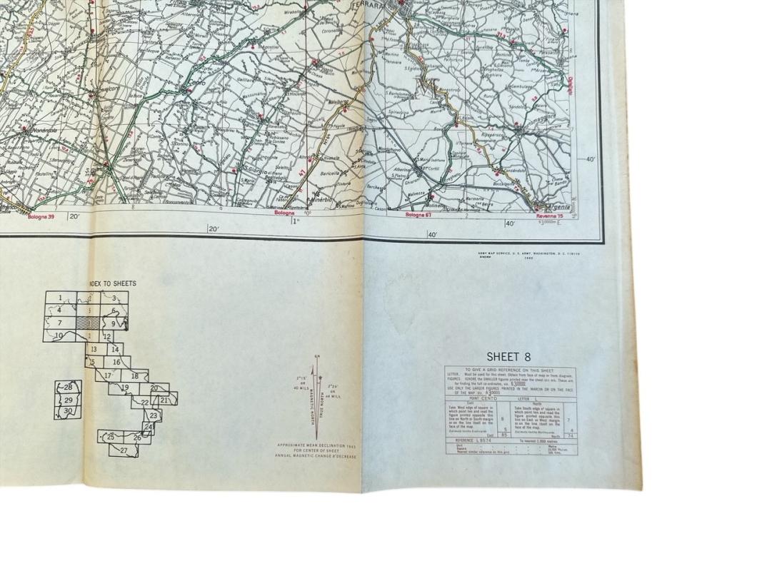 US WWII Road Map for the Italian Campaign ( Sheet nr 8 )