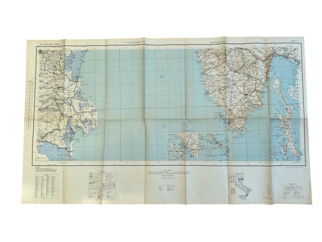 US WWII Road Map for the Italian Campaign ( Sheet nr 9 )