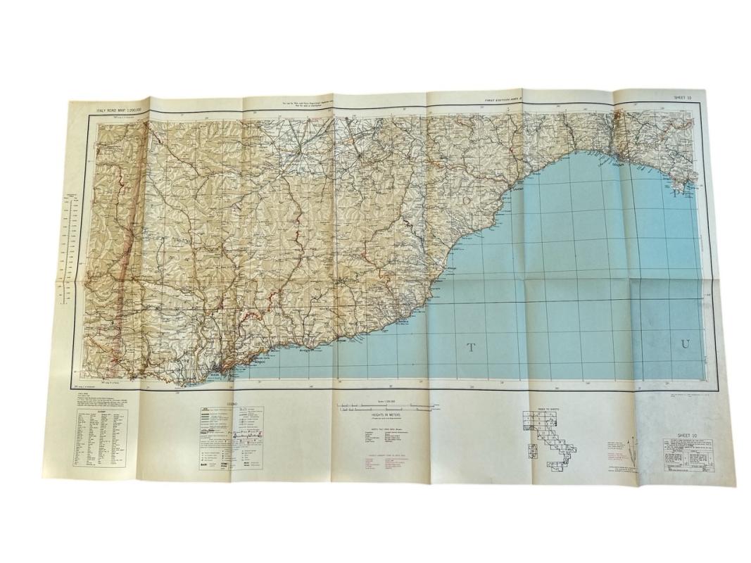 US WWII Road Map for the Italian Campaign ( Sheet nr 10 )