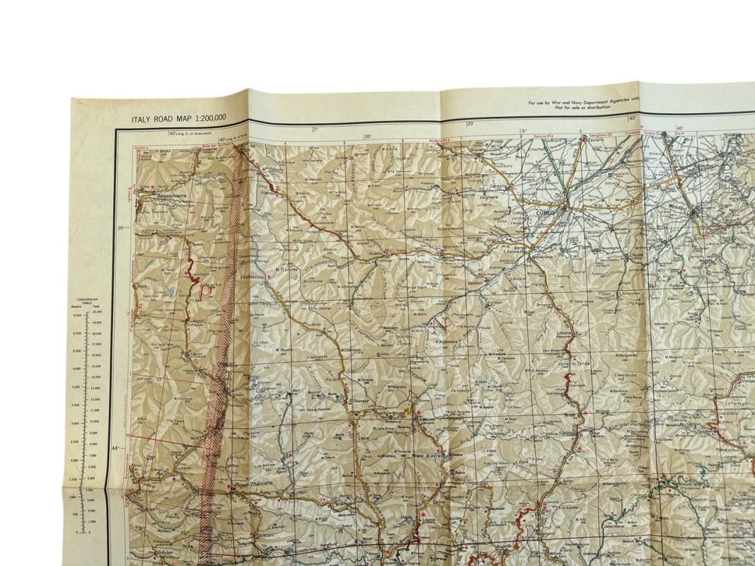US WWII Road Map for the Italian Campaign ( Sheet nr 10 )