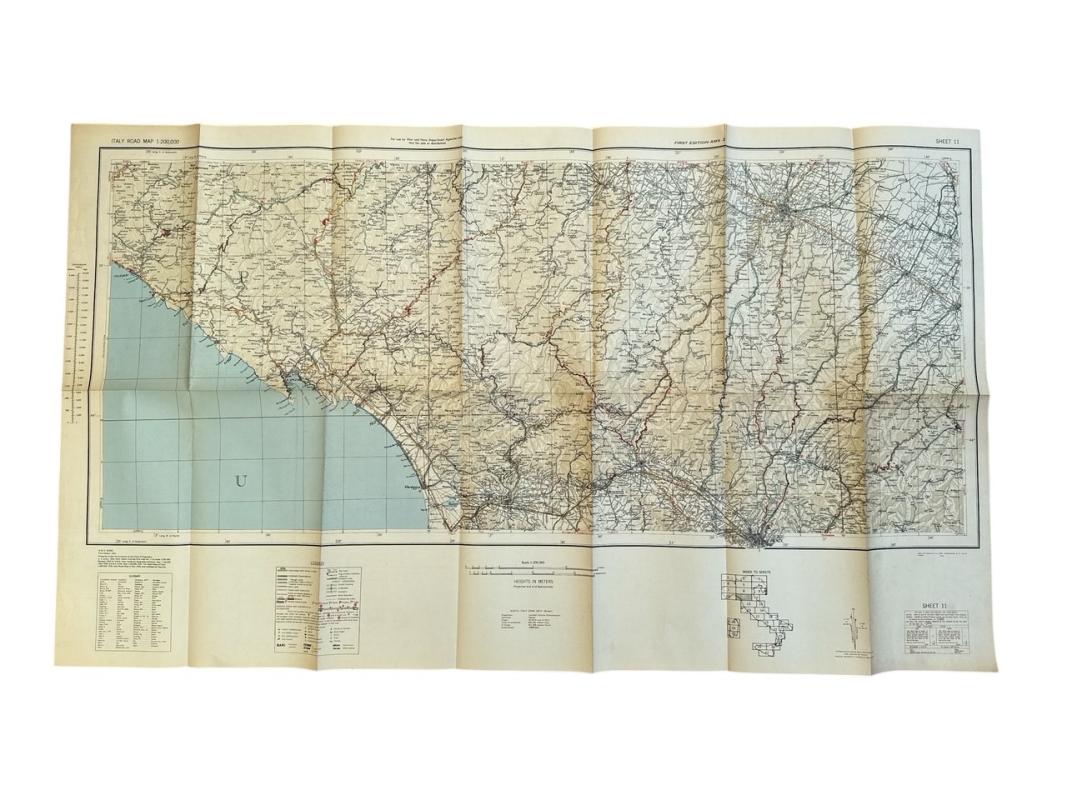 US WWII Road Map for the Italian Campaign ( Sheet nr 11 )