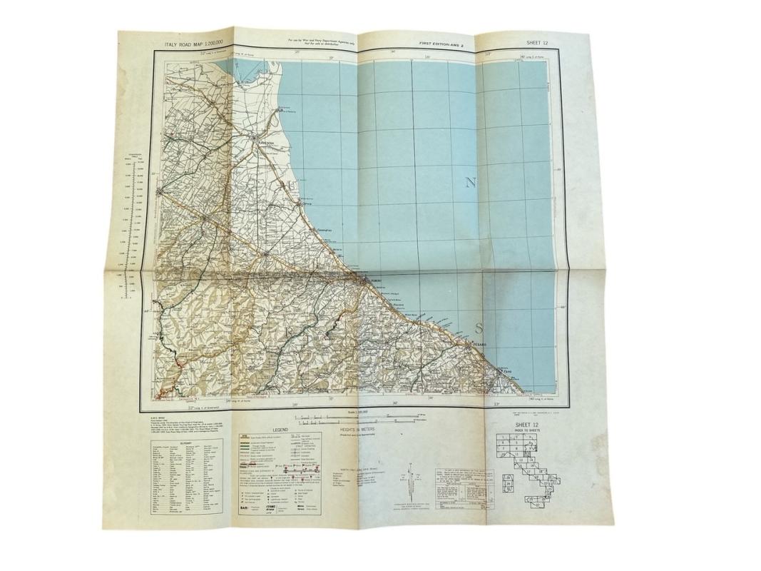 US WWII Road Map for the Italian Campaign ( Sheet nr 12 )
