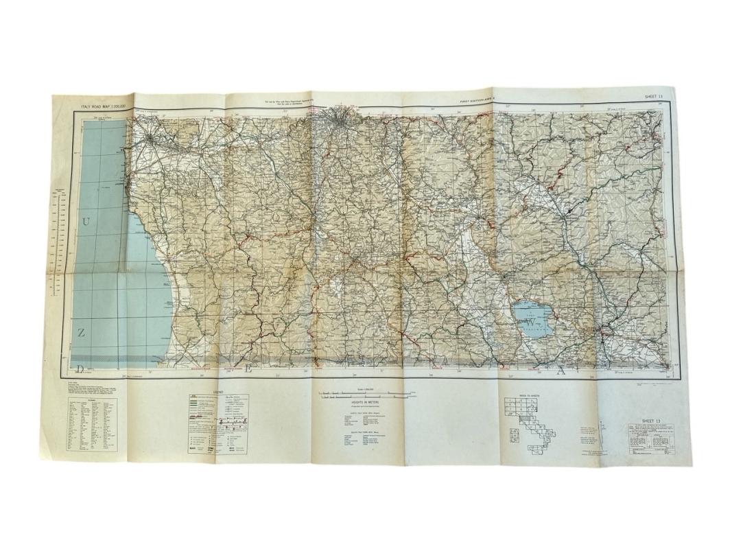 US WWII Road Map for the Italian Campaign ( Sheet nr 13 )
