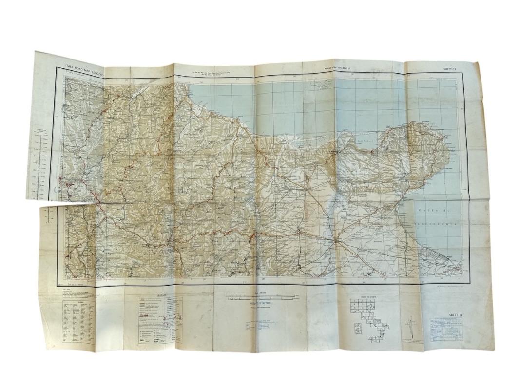 US WWII Road Map for the Italian Campaign ( Sheet nr 18 )