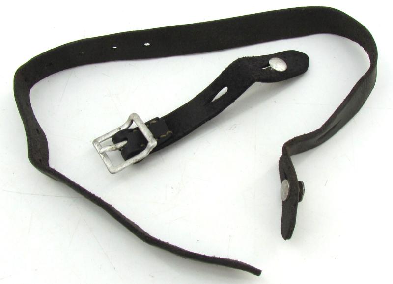 Early German helmet chin strap with aluminum buckle