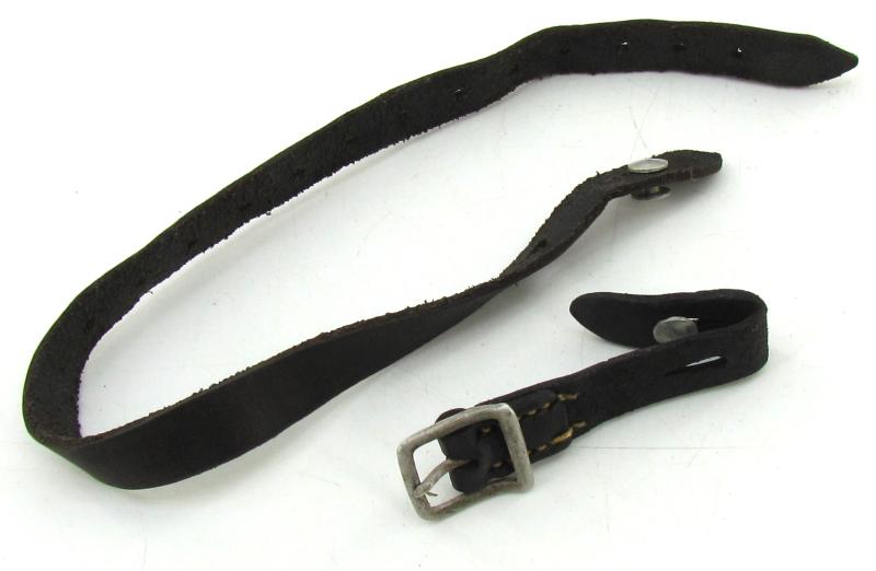 Early German helmet chin strap with aluminum buckle