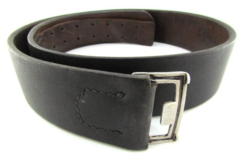 German Leather equipment belt with rare catch ( Police )