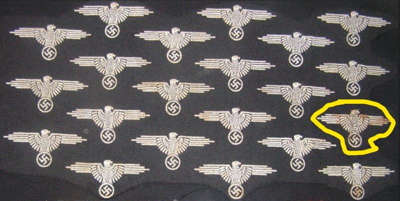 Waffen-SS Sleeve Eagle (with an error in the stitching)