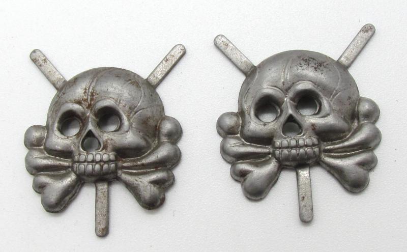 Wehrmacht Panzer Collar Tabs Skull Set