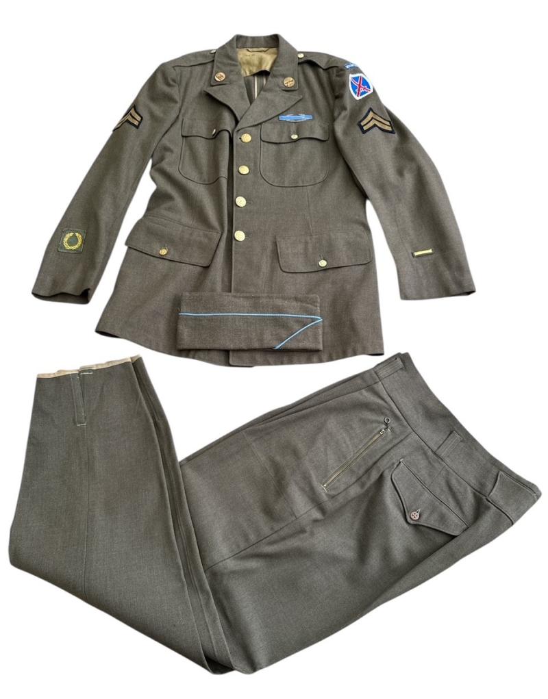 US WWII Class A Tunic Mountain Division , Trousers and Side Cap