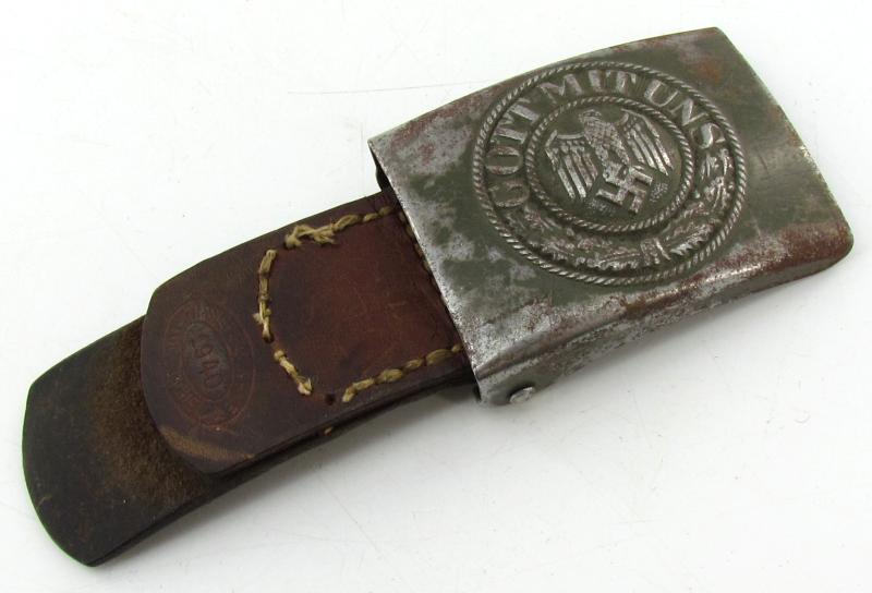 Wehrmacht ( Heer ) Tabbed steel Heer belt buckle RS&S 1940