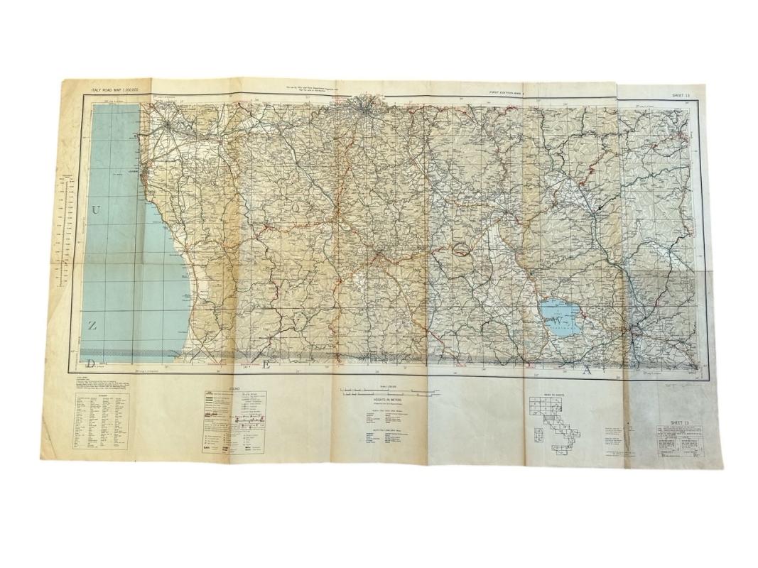 US WWII Road Map for the Italian Campaign ( Sheet nr 13 )