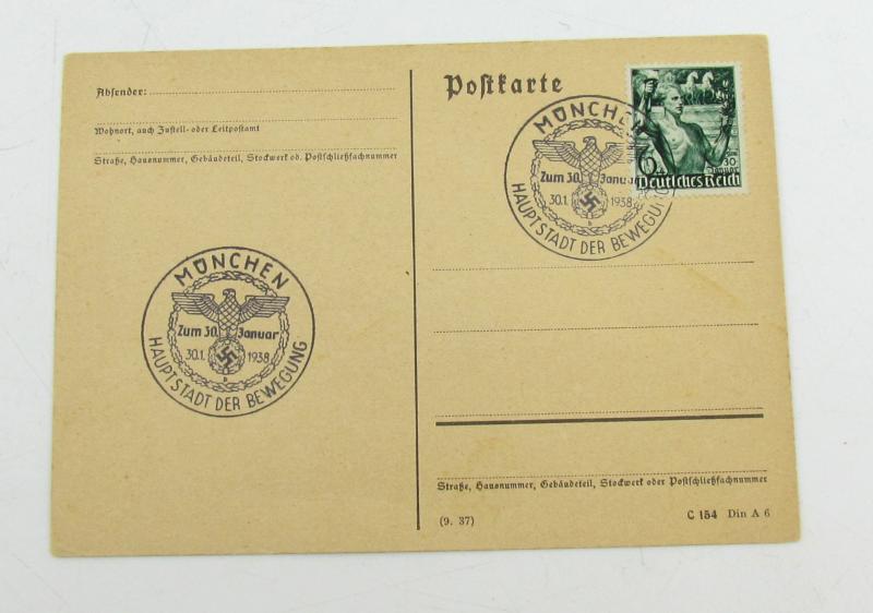German Postcard München 30-01-1938