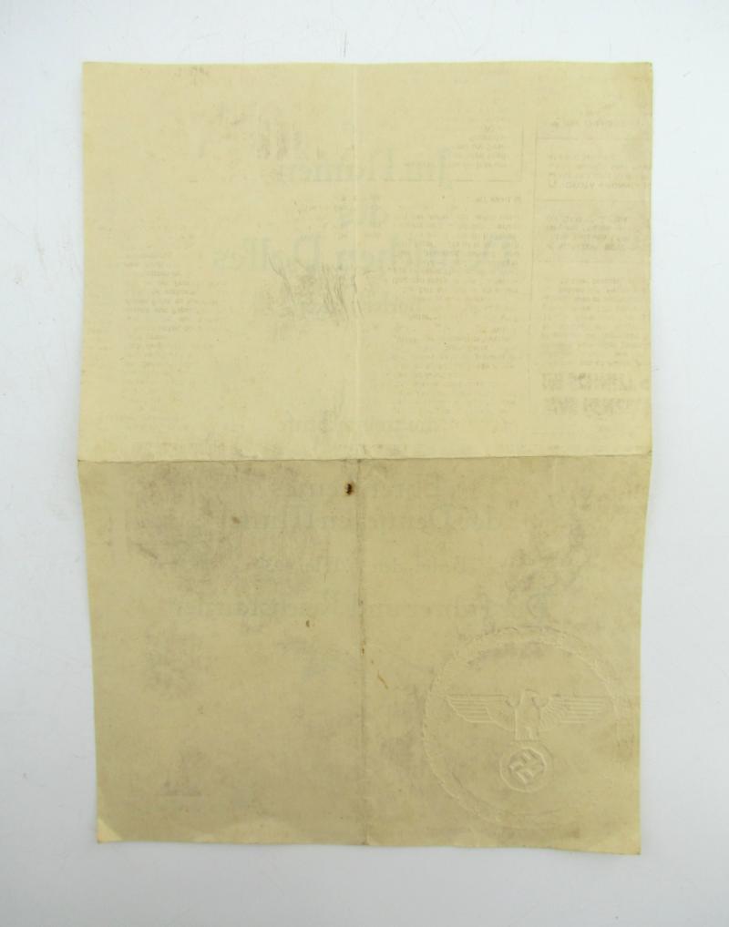 Mutterkreuz (Mother Cross) Silver Award Document