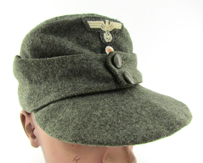 Late war Italian made double button Heer M43 field cap