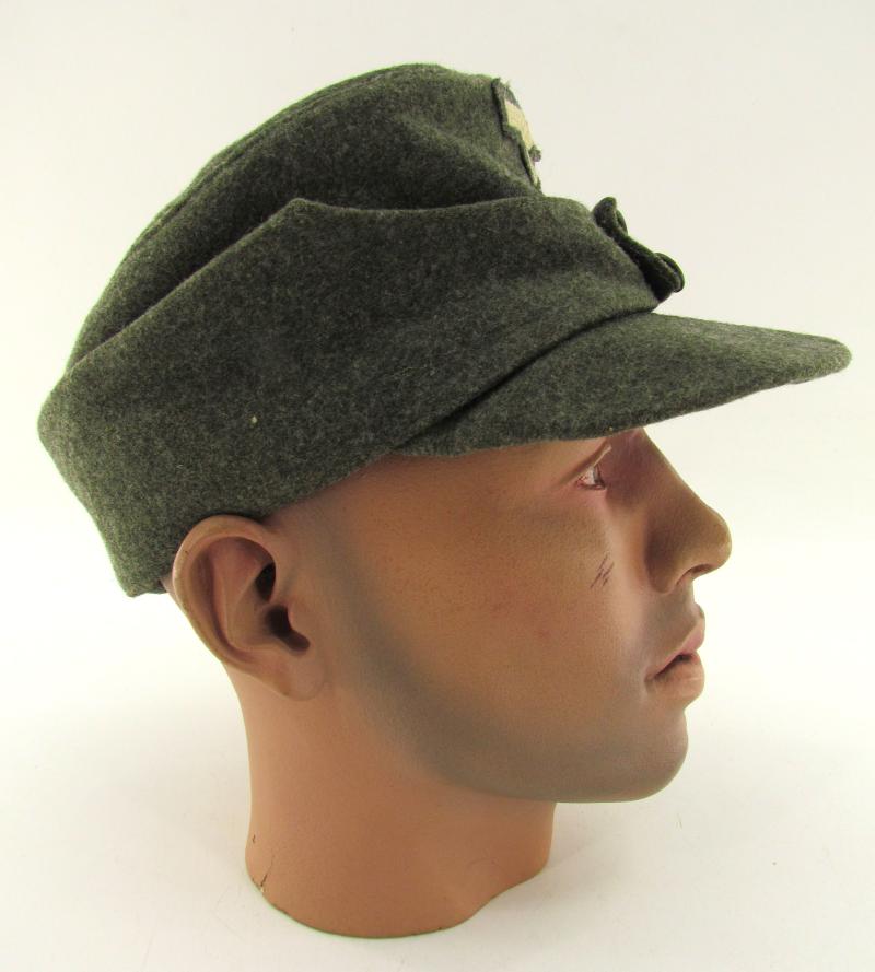 Late war Italian made double button Heer M43 field cap