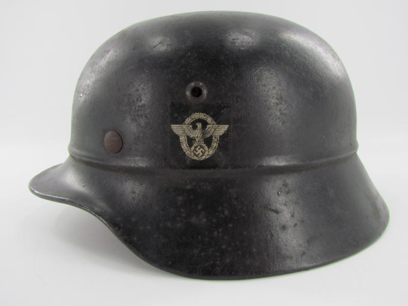M35 Double Decal Polizei ‘beaded’ Luftschutz Helmet EF66