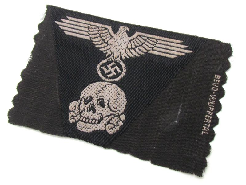 Waffen-SS Panzer ‘BeVo’ trapezoid M43 cap insignia