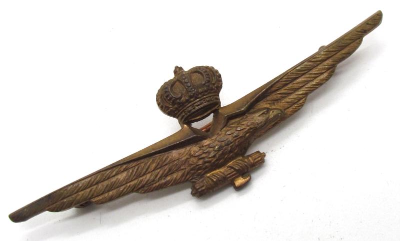Original Italian Regia Aeronautica Pilot Badge – Kingdom of Italy (Fascist Period, 1920s–1943)