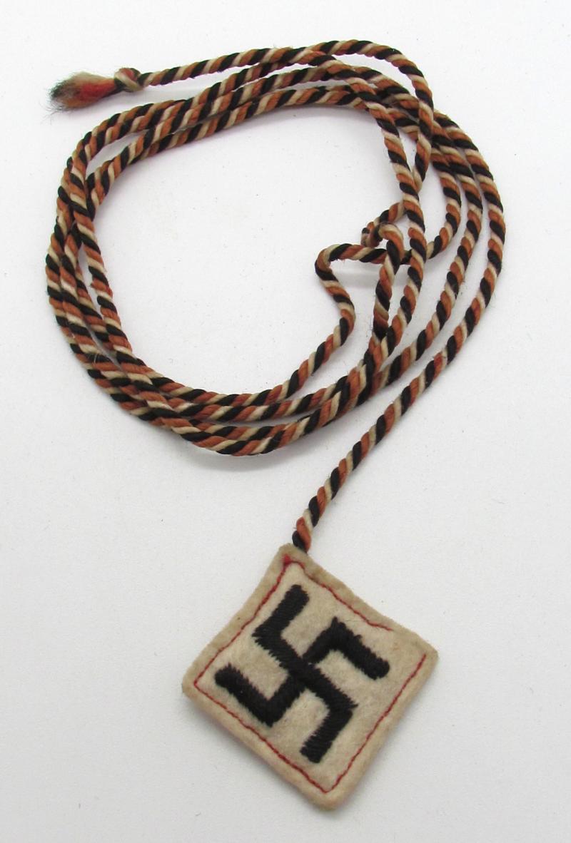 Winterhilfswerk (WHW) Donation Cord with Swastika Pendant