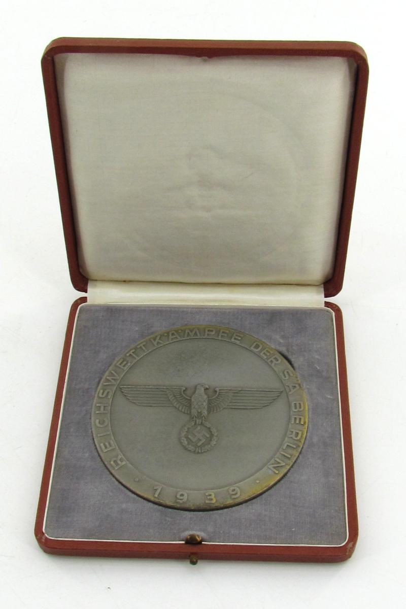 SA Reichswettkämpfe Berlin 1939 Prize Plaque (Third Prize)