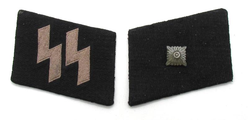 Waffen-SS ‘BeVo’ collar tab set ( with glass made pip )