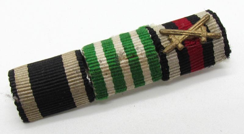 German WWI 3-Piece Ribbon Bar ( Bandspange )