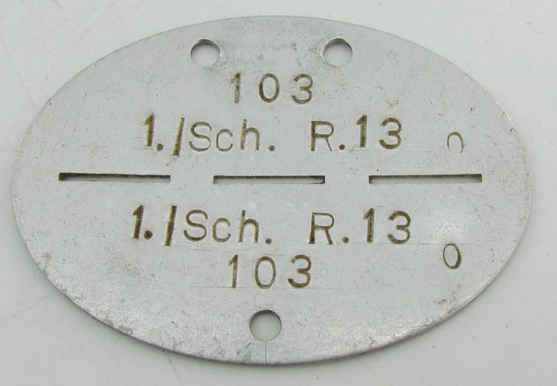 Erkennungsmarke ( EKM ) 1./Sch. R.13